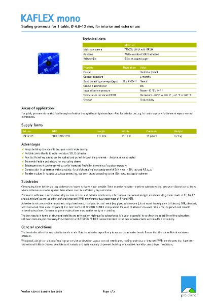 Kaflex Mono Technical Datasheet