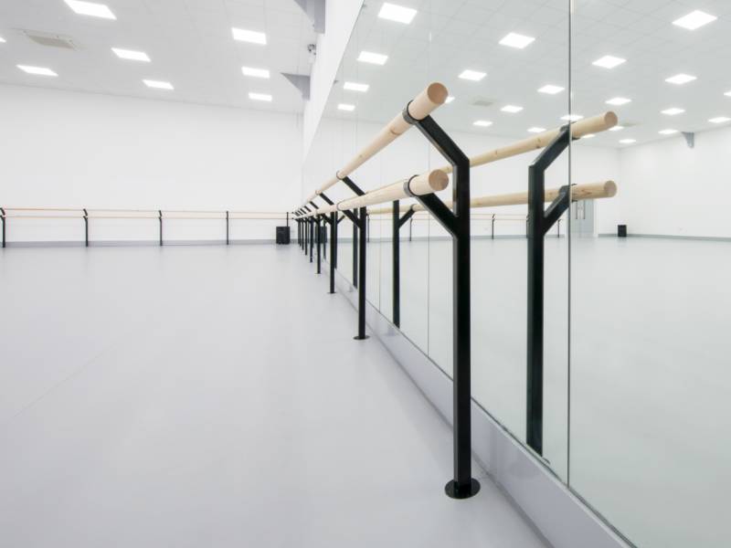 Floor-mounted Double Ballet Barre Bracket