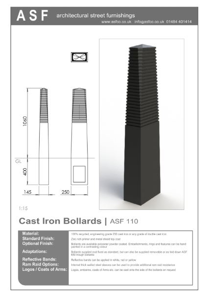 ASF 110 Recycled Cast Iron Bollard