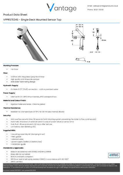 Product Data Sheet - VPPR57034S (Presto)