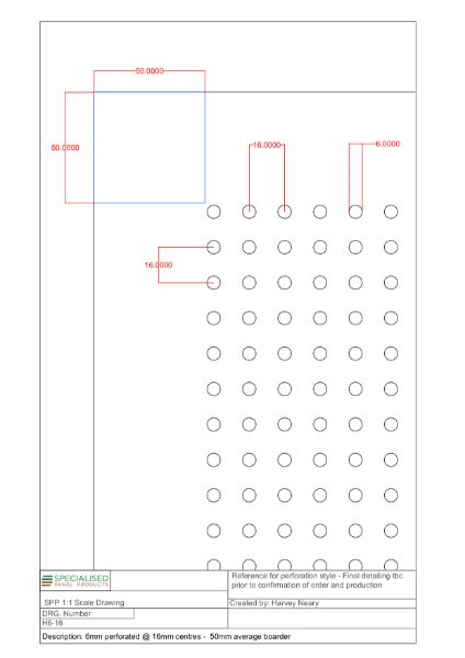 SPP Acoustics - H6-16 scale drawing