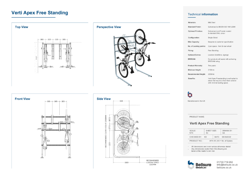 Verti Apex (Free Standing) Technical Sheet