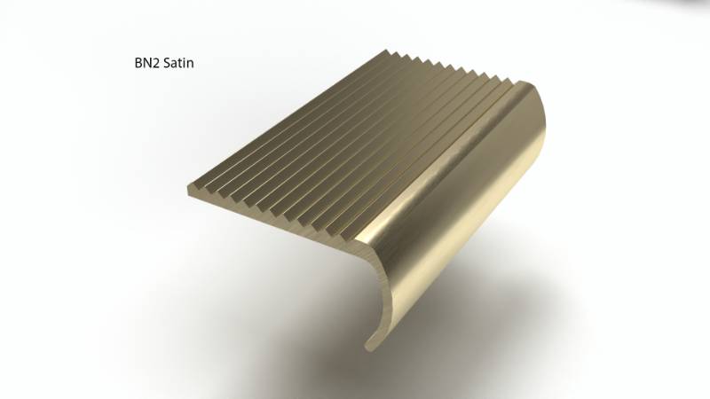 Brass Stair Nosings with Ribbed Treads 2/ 4.6 mm, Gauge and Ramp Tread Profiles