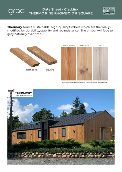 Grad Cladding -  Thermo Pine Rhomboid & Square