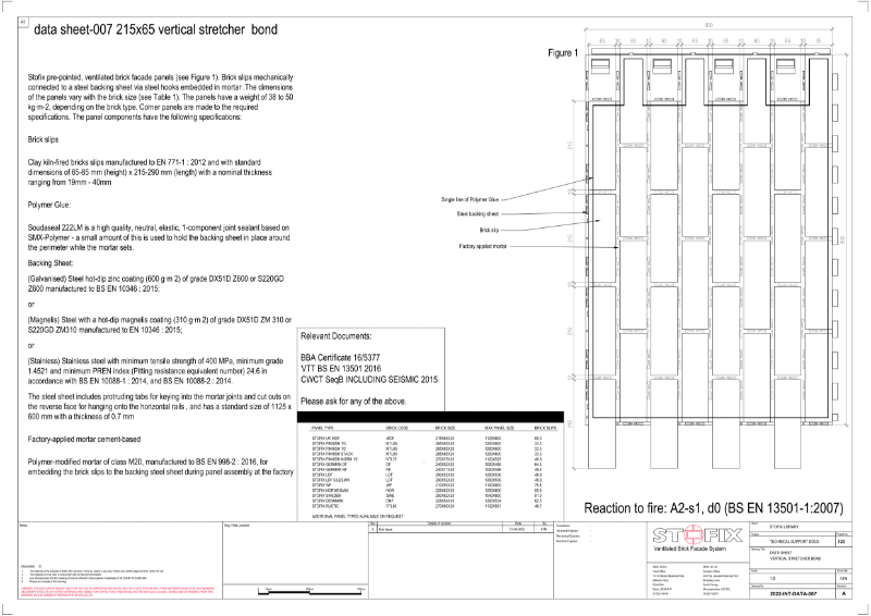 Data Sheet Vertical Stretcher Bond