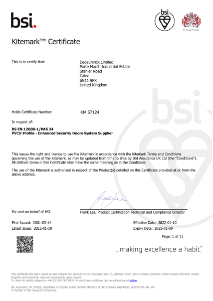 PAS24 certificate - Doors