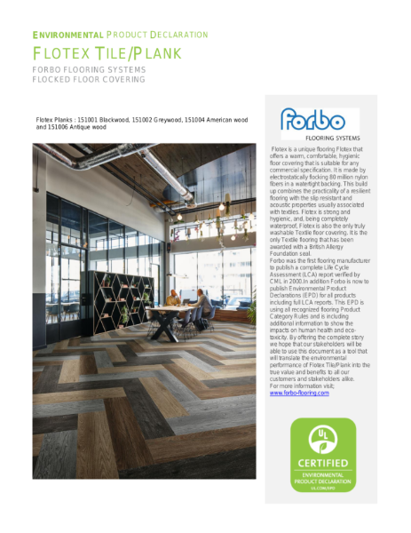 Flotex Tile/Plank Environmental Product Declaration 