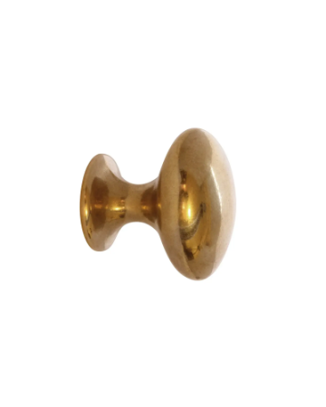 Håndtak & Knotter - Oval Ubehandlet Messing 40 mm
