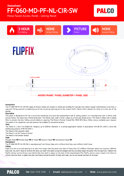 Circular Ceiling Fire Rated Metal Door Access Panel