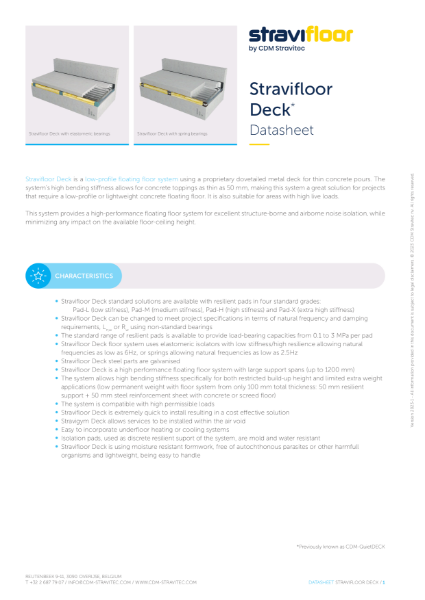 Stravifloor Deck Datasheet