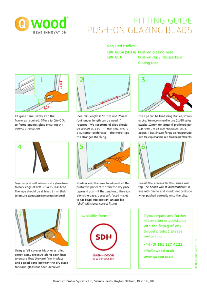 Qwood - Push-on Glazing Bead Fitting Guide