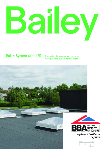 Bailey System 17000 FR Bitumen Felt Brochure