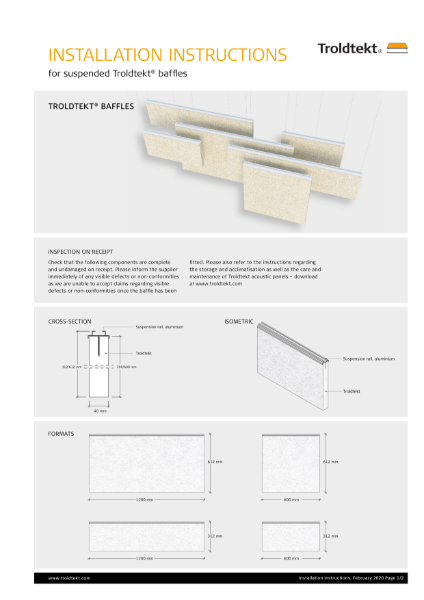 Troldtekt baffles installation instructions