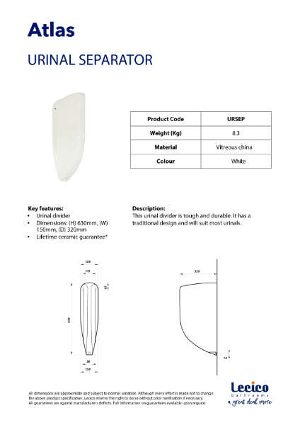 Atlas Urinal Separator