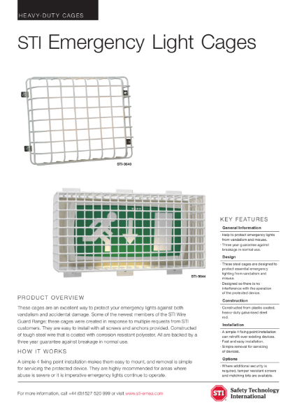 Emergency Light Cages