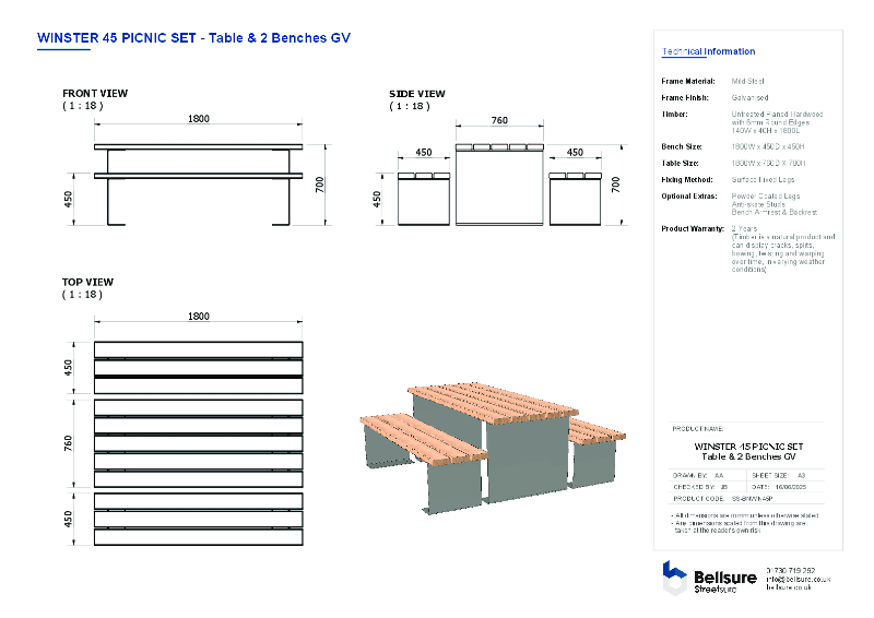 Winster Picnic Set Datasheet