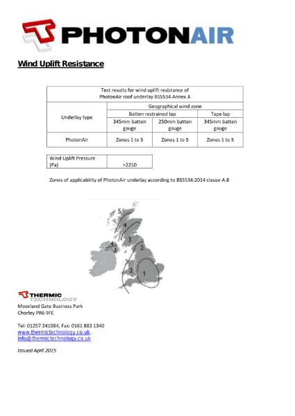 PhotonAir Wind Uplift Resistance