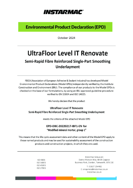 Level IT Renovate Environmental Product Declaration 