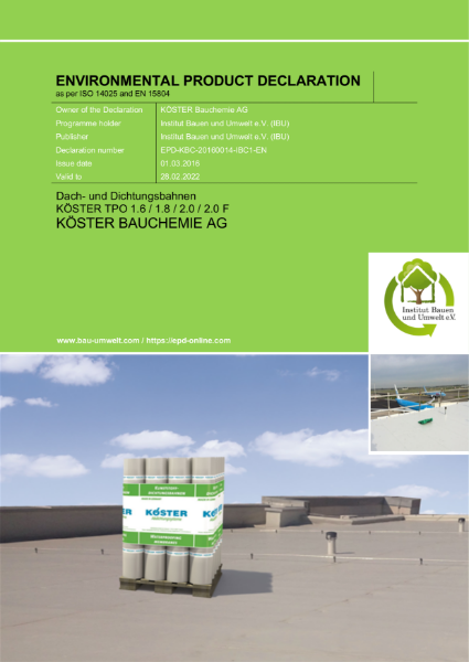 Koster TPO Roofing Membrane Environmental Product Declaration