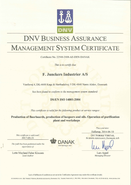 ISO Certificate 14001 2004