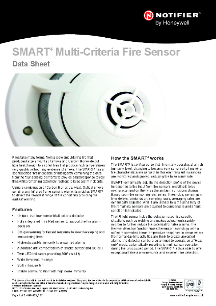 Notifier SMART4 Multi-Criteria Fire Sensor