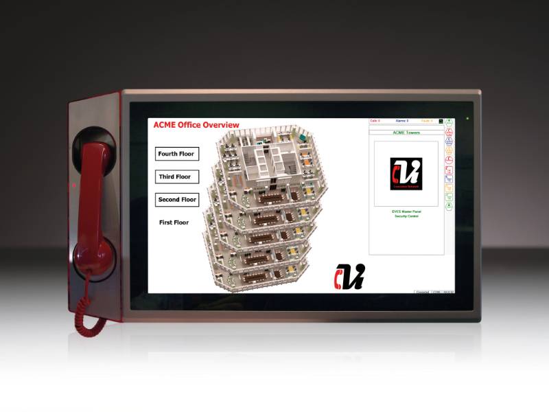 Lexicomm EVCS - Commander Touchscreen Graphical  system - Emergency voice communication system