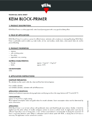 Keim Block Primer Technical Data Sheet