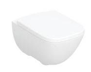 Geberit Selnova Square Premium Wall-Hung WC Set, Washdown, Shrouded, Rimfree, With WC Seat - Wall-hung WC