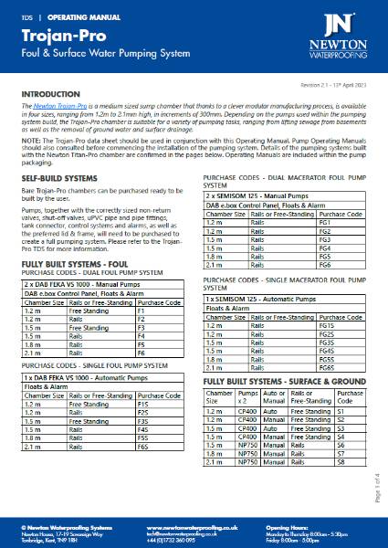 Newton Trojan-Pro - Operating Manual