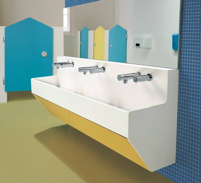 Contour 21 Splash 1500mm Wall Hung Wash Trough - Solid Surface Wash Trough