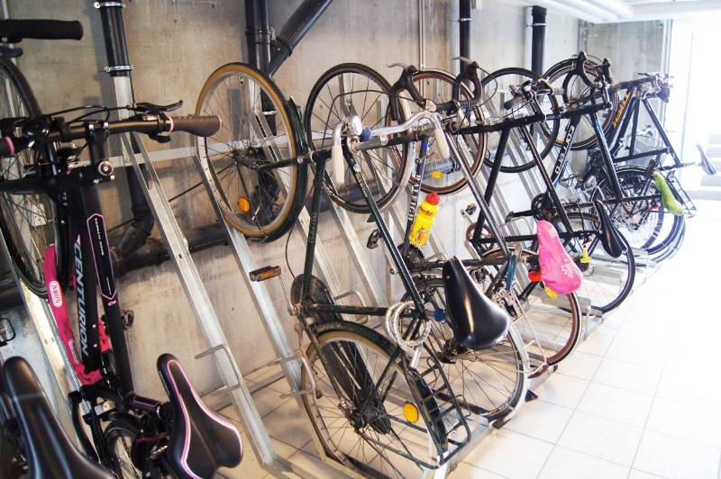 FalcoVert-Pro Semi Vertical Bike Rack - Cycle rack with semi-vertical design