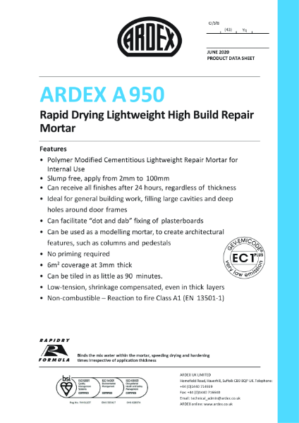 ARDEX A 950 Datahseet