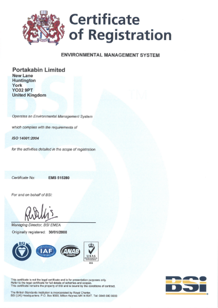 BS EN ISO 14001 Certificate