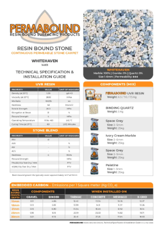Resin Bound Stone — Whitehaven TDS