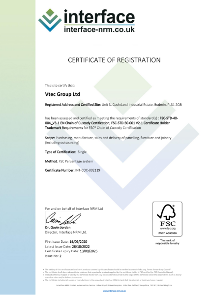 FSC Certificate - Vtec Group