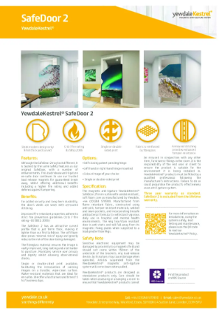 YewdaleKestrel® Safedoor 2, an anti-ligature ensuite door for mental health settings