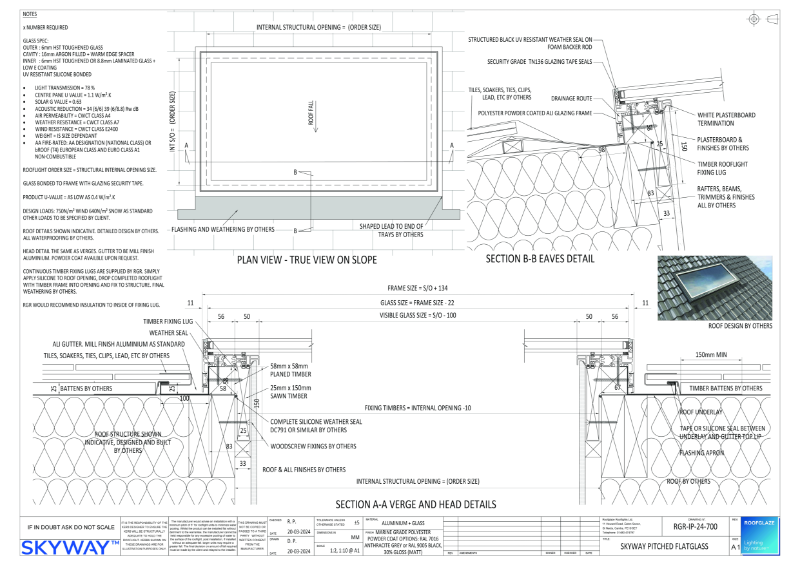 DWG Pitched Fixed Rooflight