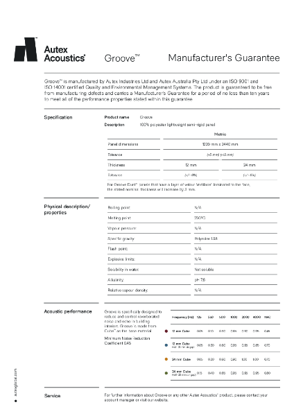 Groove Manufacturer's Guarantee
