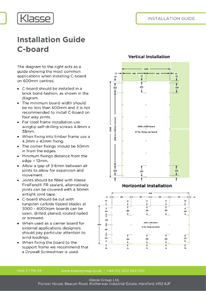 Klasse C-board Installation Guide