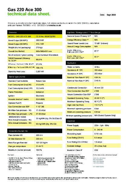 Gas 220 Ace 300 - Technical Sheet