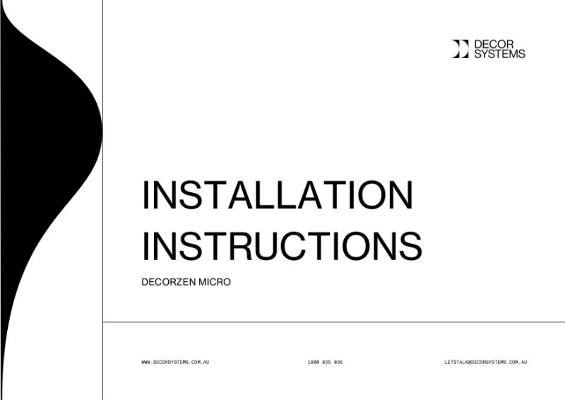 DecorZen Micro Installation Guidelines