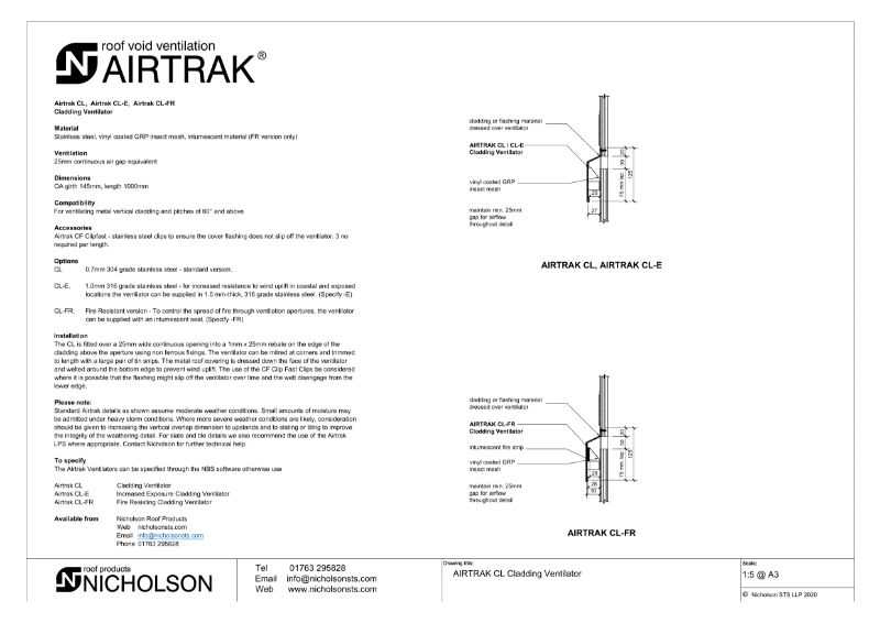 AIRTRAK CL Technical Data Sheet