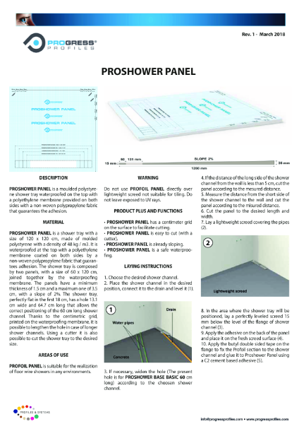 PROSHOWER PANEL