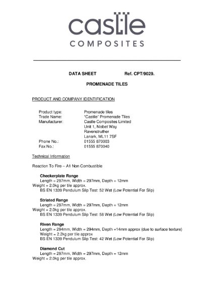 GRC Promenade Data Sheet