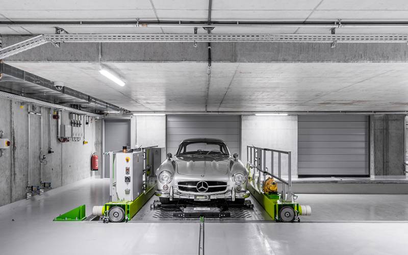 Modern parking system for classic cars enables 141 spaces in Munich
