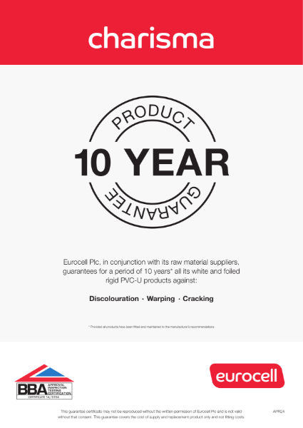 Charisma Vertical Slider Windows 10 Year Product Guarantee Certificate