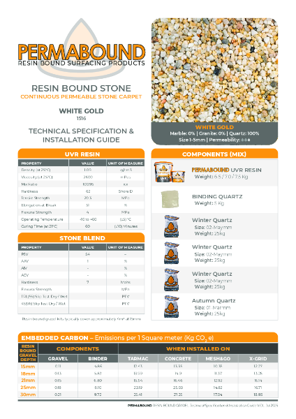 WhiteGold_1516_Resin_Bound_Stone_TDS_PERMABOUND_V-OL