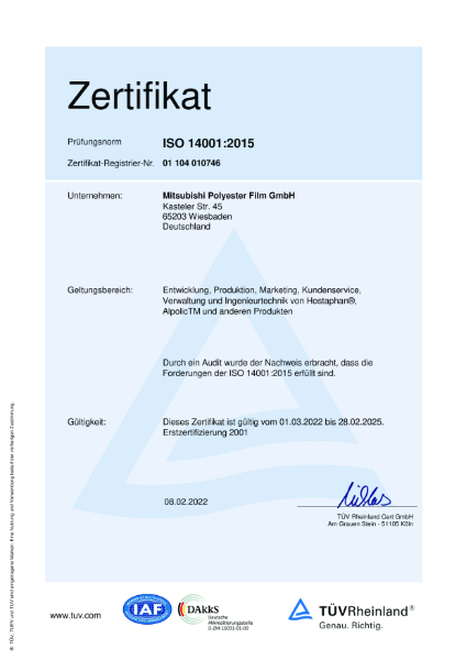 ISO 14001 Certificate