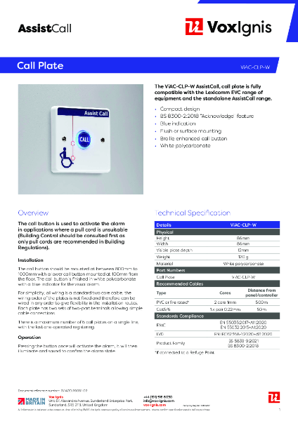ViAC-CLP-W Datasheet