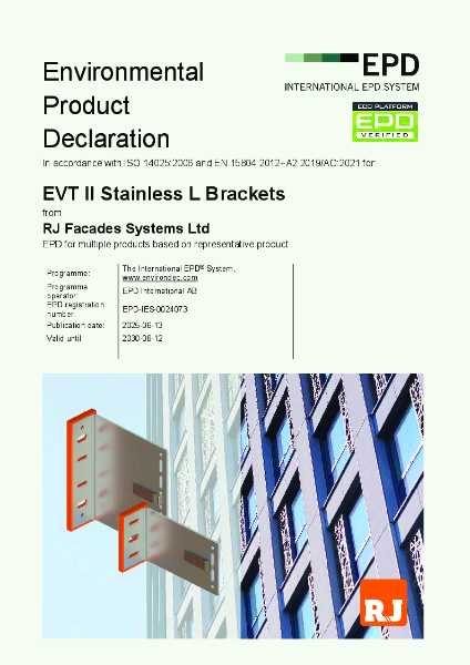 RJ Facades EPD - Stainless Steel Brackets 